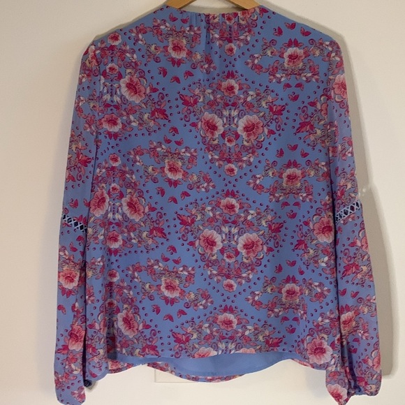 Tory Burch Long Sleeve Floral Blouse Size 0 - Picture 3 of 9